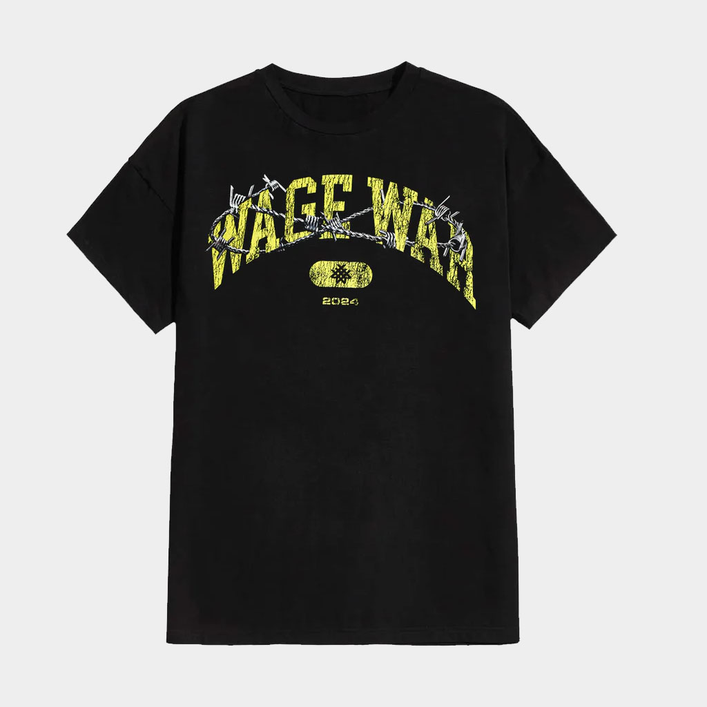 Wage War Merch 2026 Wage War College T-Shirt Black Gifts For Band Fans Wage War Merch 2026 Wage War College T-Shirt Black Gifts For Band Fans