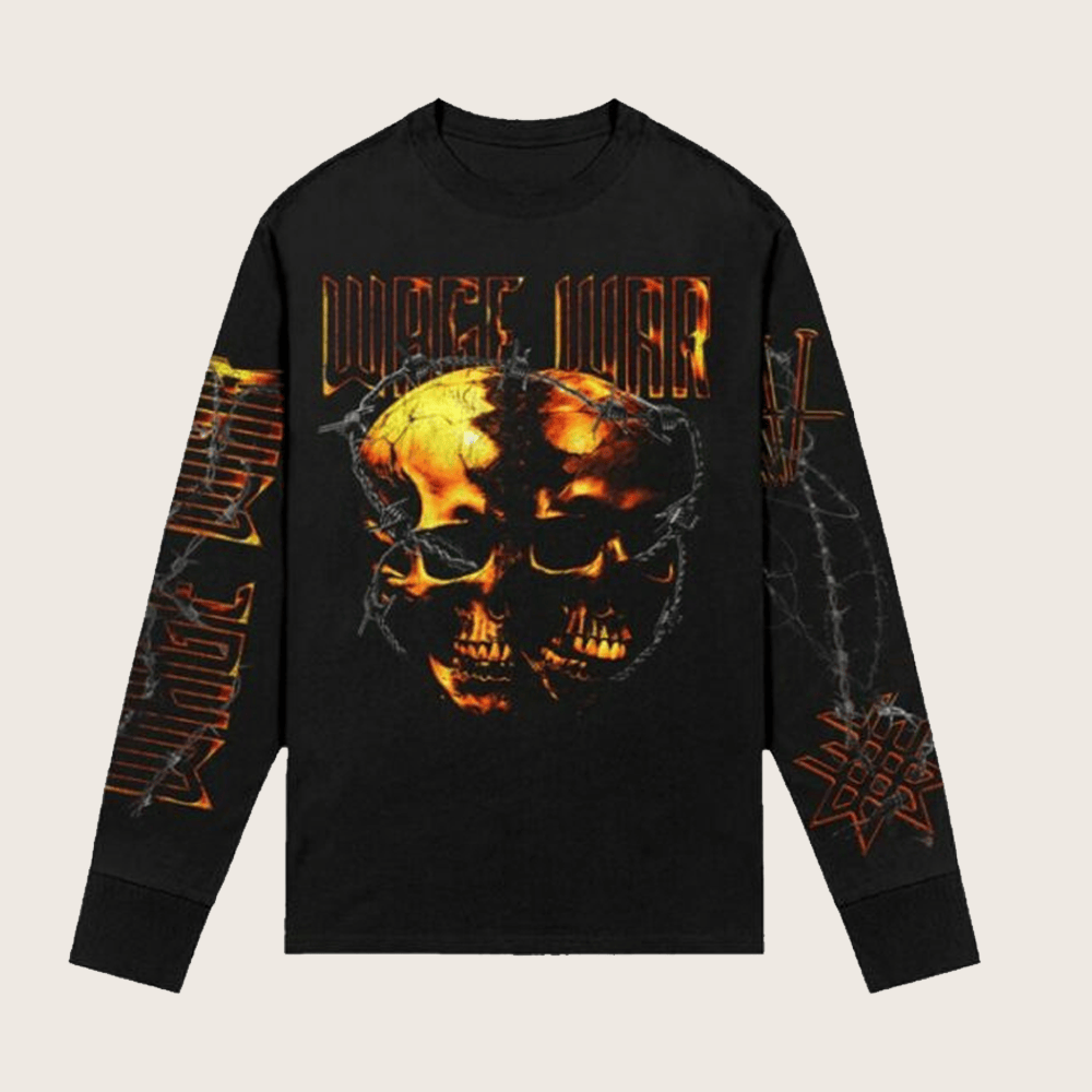 Wage War Merch Skulls Long Sleeve Shirt Halloween Gift Ideas For Band Lovers Wage War Merch Skulls Long Sleeve Shirt Halloween Gift Ideas For Band Lovers