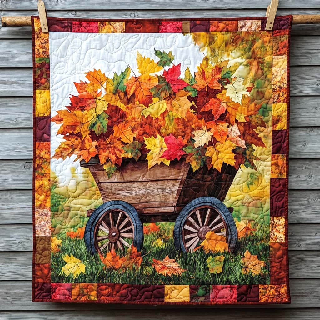 Wagon Of Autumn Leaves Quilted Blanket Gift Ideas For Fall