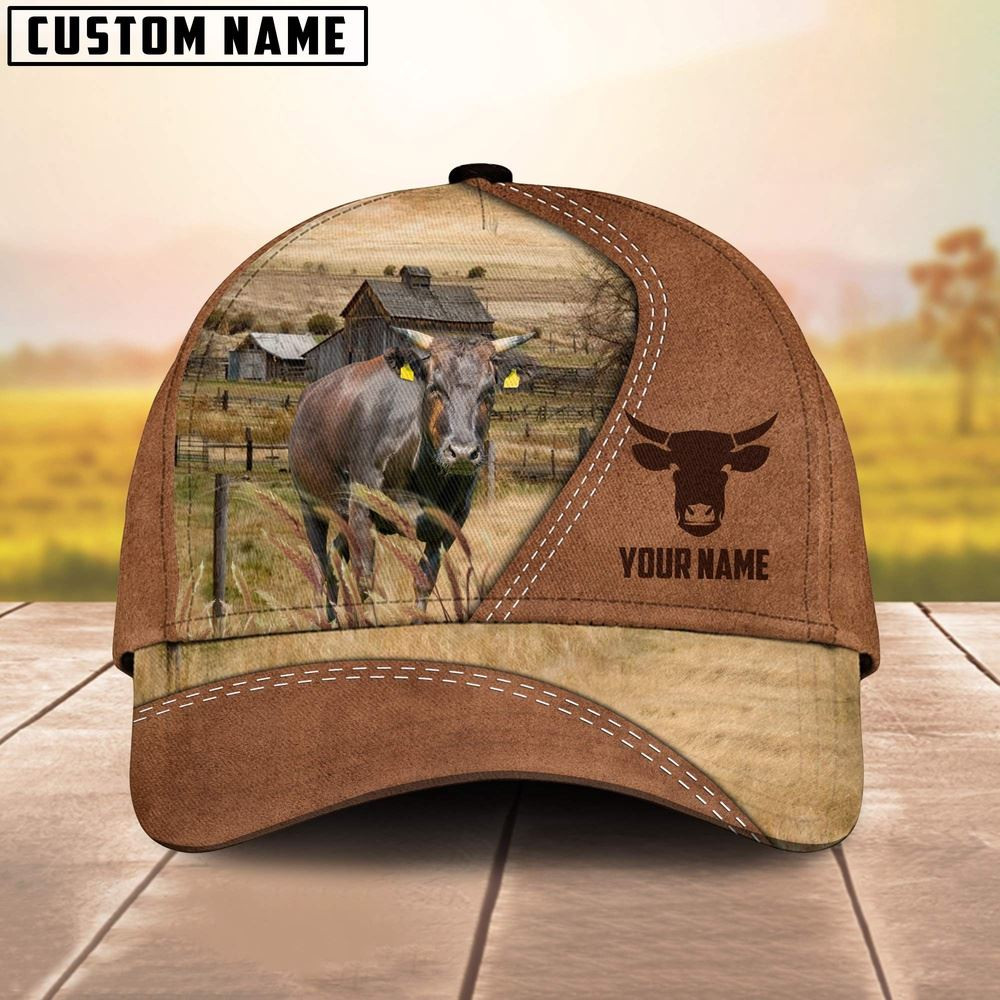 Wagyu Customized Name Brown Cap Farm Cap Farmer Baseball Cap Gift For Farmer