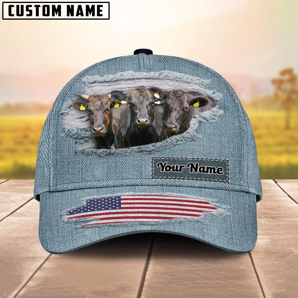Wagyu Jeans Pattern Customized Name Cap Farm Cap Farmer Baseball Cap Gift For Farmer