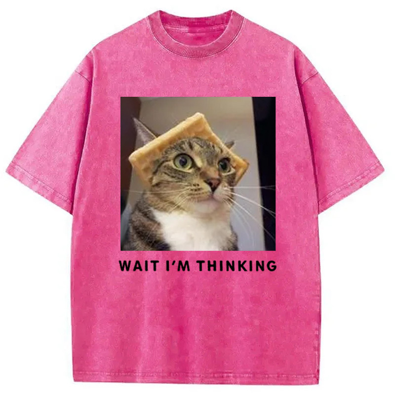 Wait Im Thinking Meme Washed T-Shirt Soft Comfortable Daily T Shirt Gifts For Brother