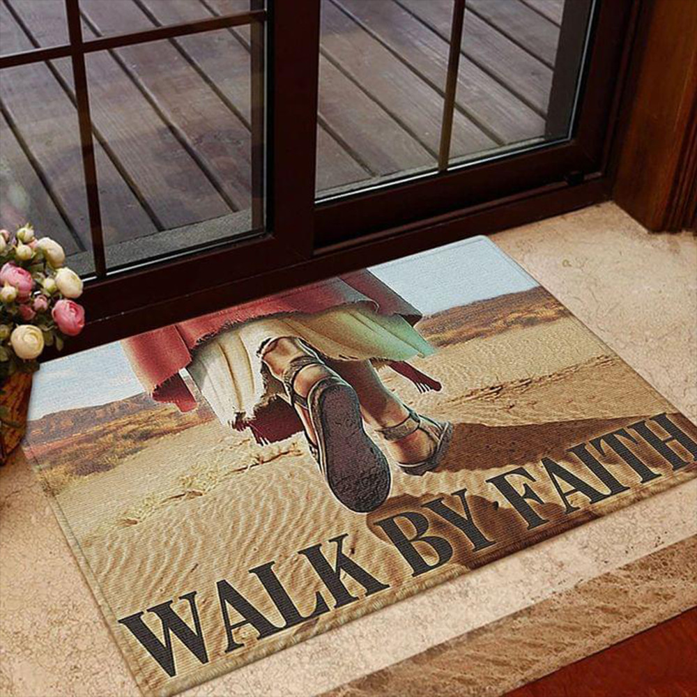 Walk By Faith Doormat Faith Front Door Mat Indoor Christian House Decor Housewarming Gift