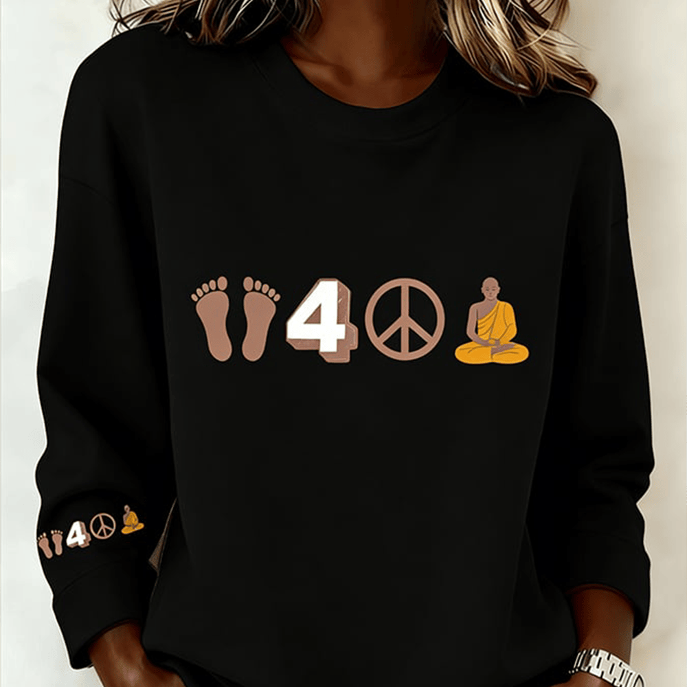 Walk For Peace Art Hiipie Style Sweatshirt Trendy Spiritual Apparel Women Gift Ideas