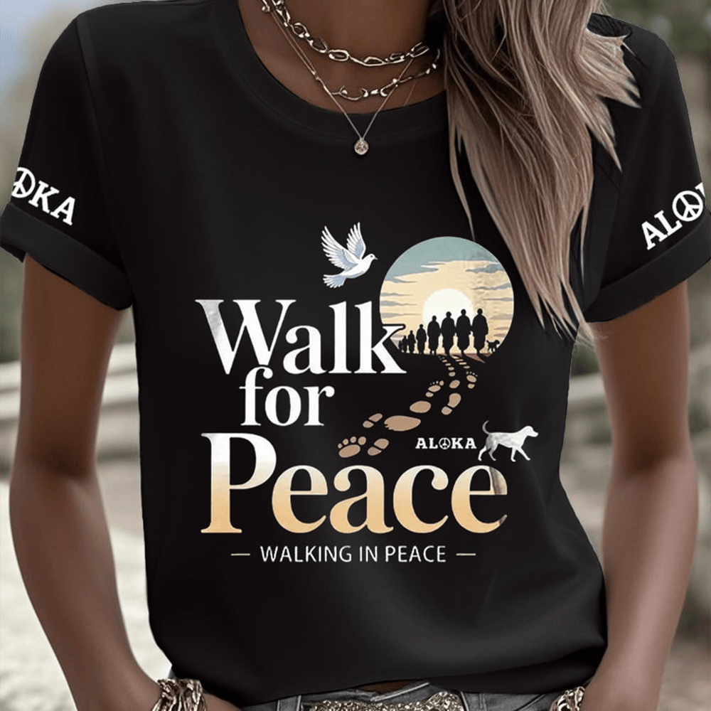 Walk For Peace Art T-Shirt Story Of Aloka Walking In Peace Shirt Buddhist Presents