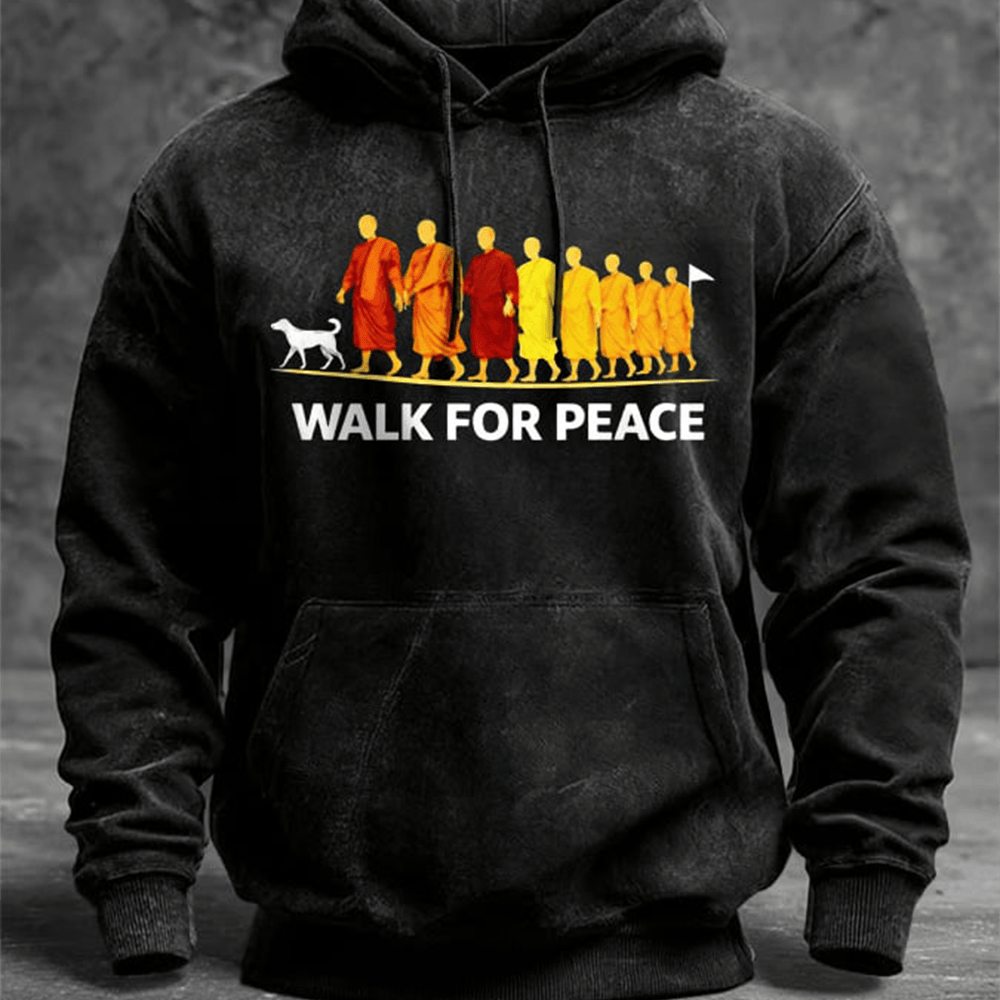 Walk For Peace Hoodie Monks Aloka Hooded Sweatshirt Walk For Peace Merchandise