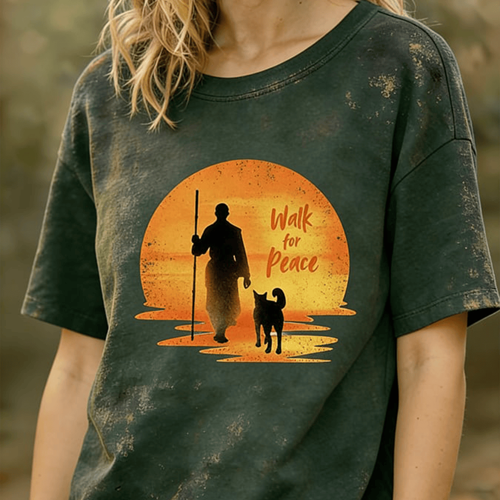 Walk For Peace Hoodie Monks Aloka Peace Walking Monks With Aloka Dog Merch Gift For Her