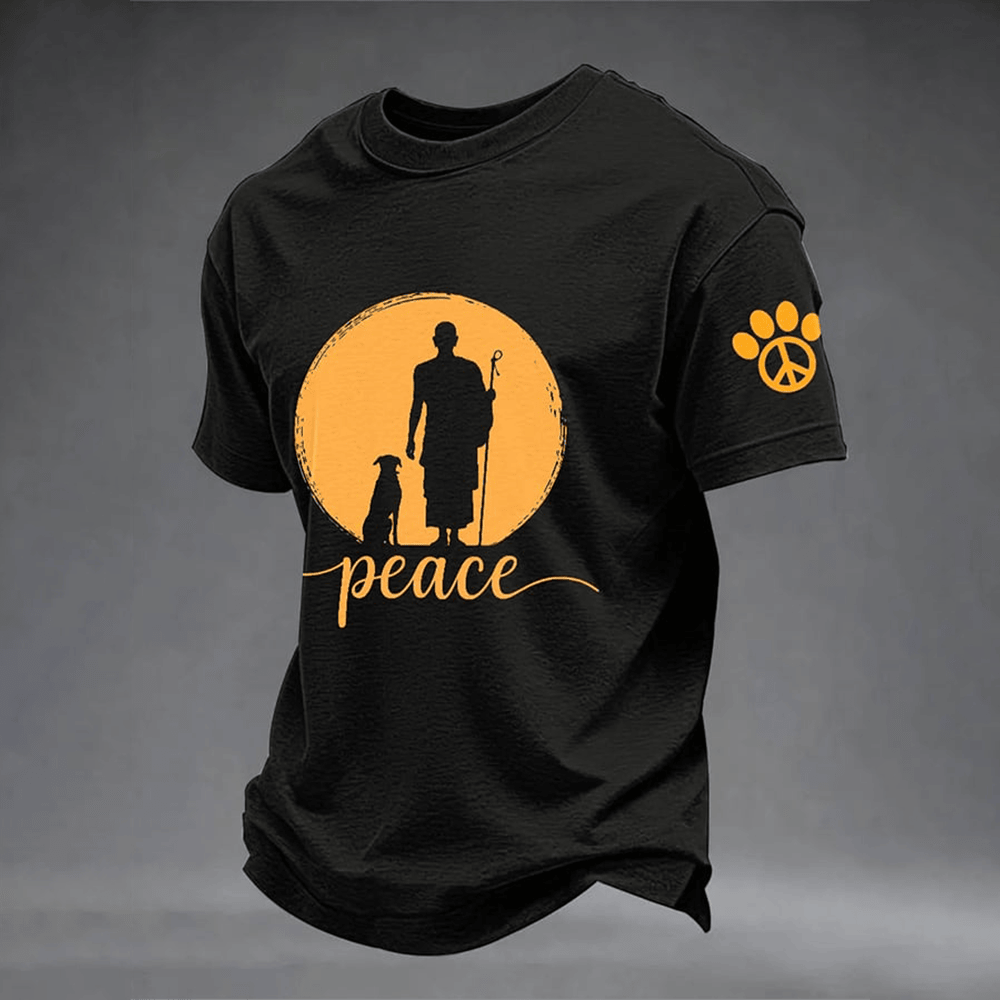 Walk For Peace Monks Aloka T-Shirt Trendy Spiritual Clothes Dog Lover Presents