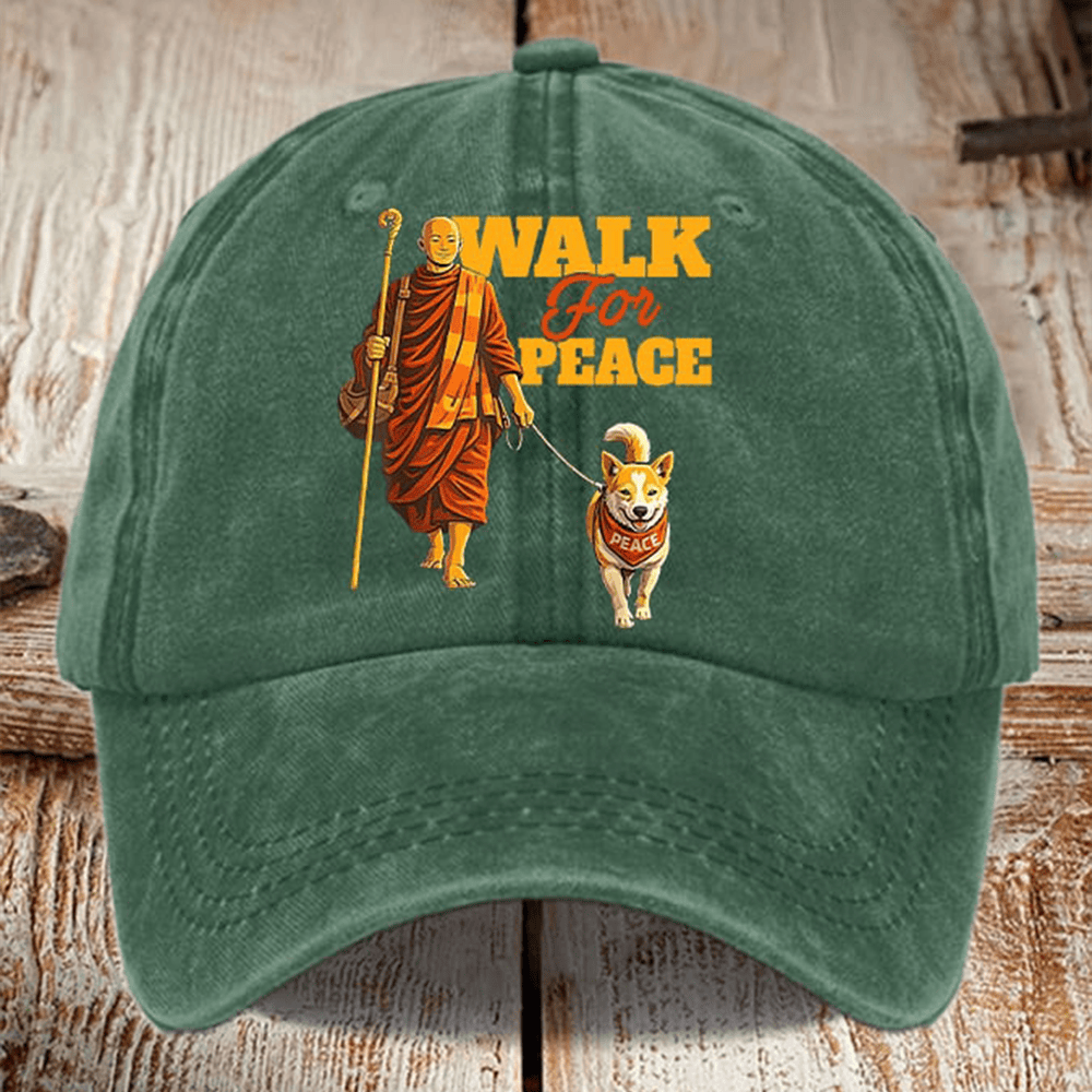 Walk For Peace Monks With Aloka Dog Hat Story Of Aloka Merchandise Dog Lover Gifts