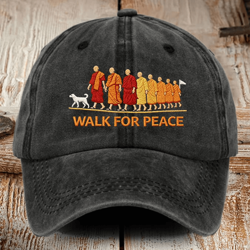 Walk For Peace Monks With Aloka Dog Hat Walk For Peace Cap Gift For Boyfriend