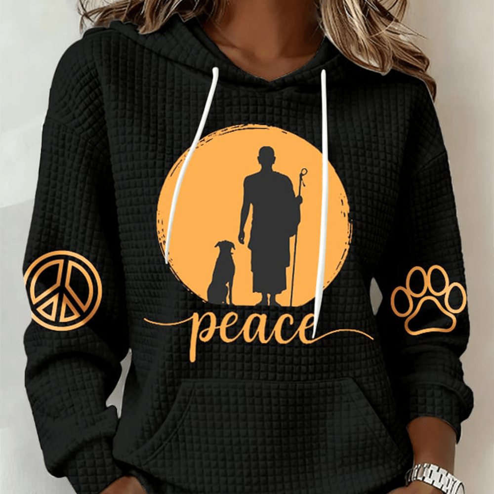 Walk For Peace Monks With Aloka Dog Hoodie Walk For Peace Hooded Sweatshirt