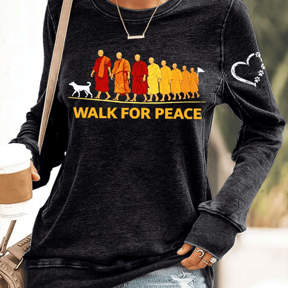 Walk For Peace Sweatshirt Buddhist Monks Walk For Peace Clothing Line Spiritual Gift Ideas