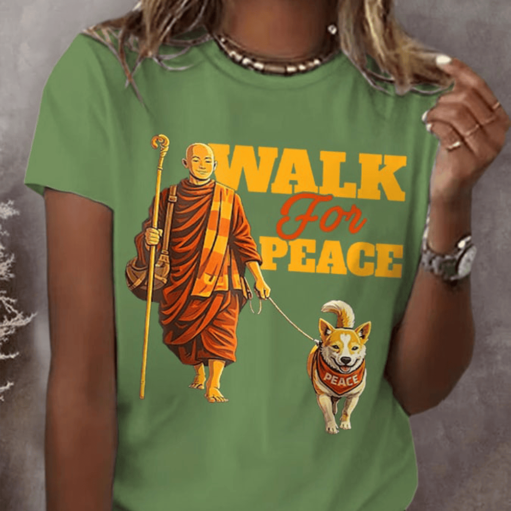 Walk For Peace T-Shirt Story Of Aloka Mindfulness And Compassion Shirt Presents For Dog Lover