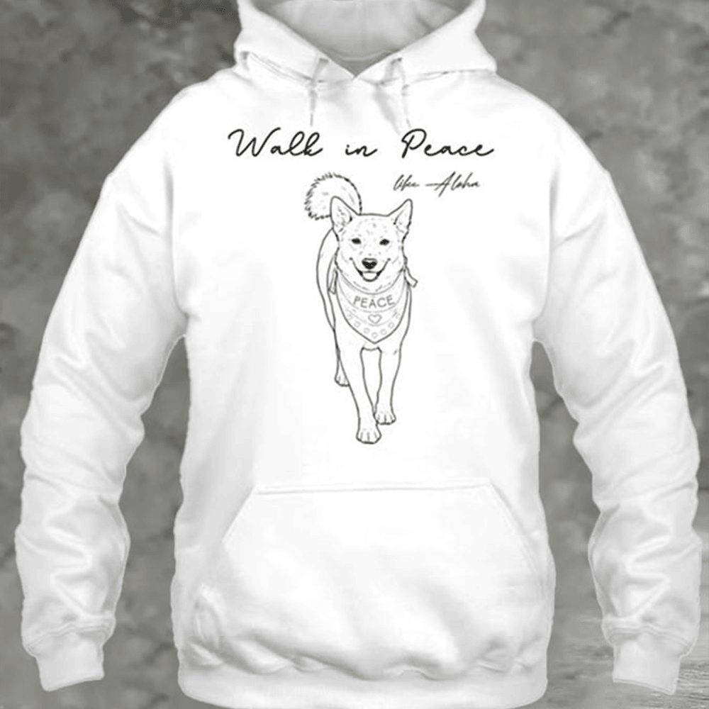 Walk In Peace Aloka Dog Hoodie Trendy Spiritual Apparel Dog Gift For Him