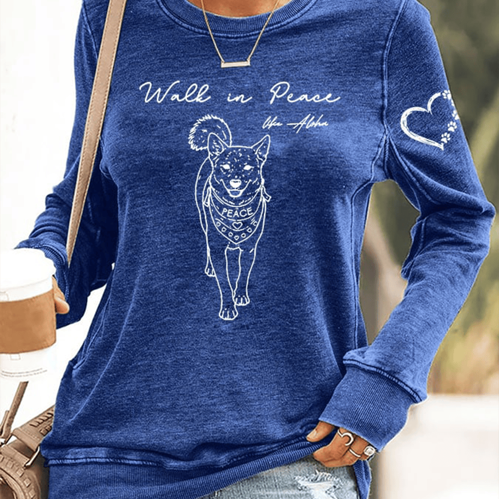 Walk In Peace Aloka Sweatshirt Rescue Dog Monks Aloka Clothing Dog Lover Presents