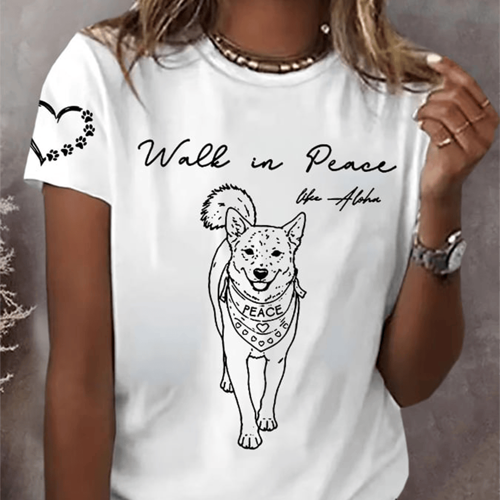Walk In Peace Like Aloka Dog T-Shirt Rescue Dog Mindfulness And Compassion Shirt