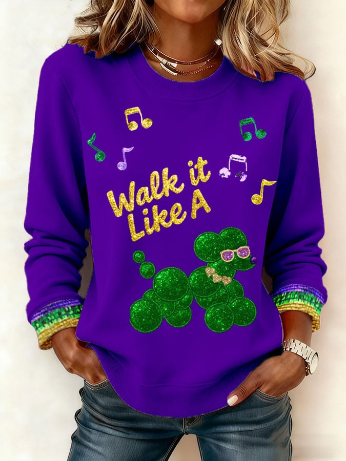 Walk It Like A Mardi Gras Sweatshirt Cute Clothes For Mardi Gras Holiday Clothing Gifts