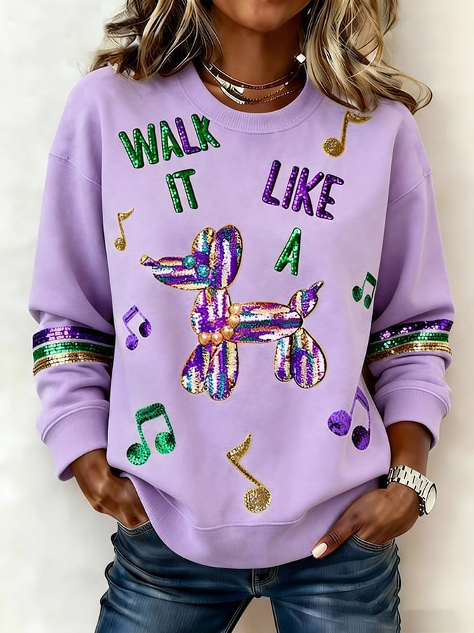 Walk It Like A Mardi Gras Sweatshirt Mardi Gras Women's Clothing Gift Ideas For Sister