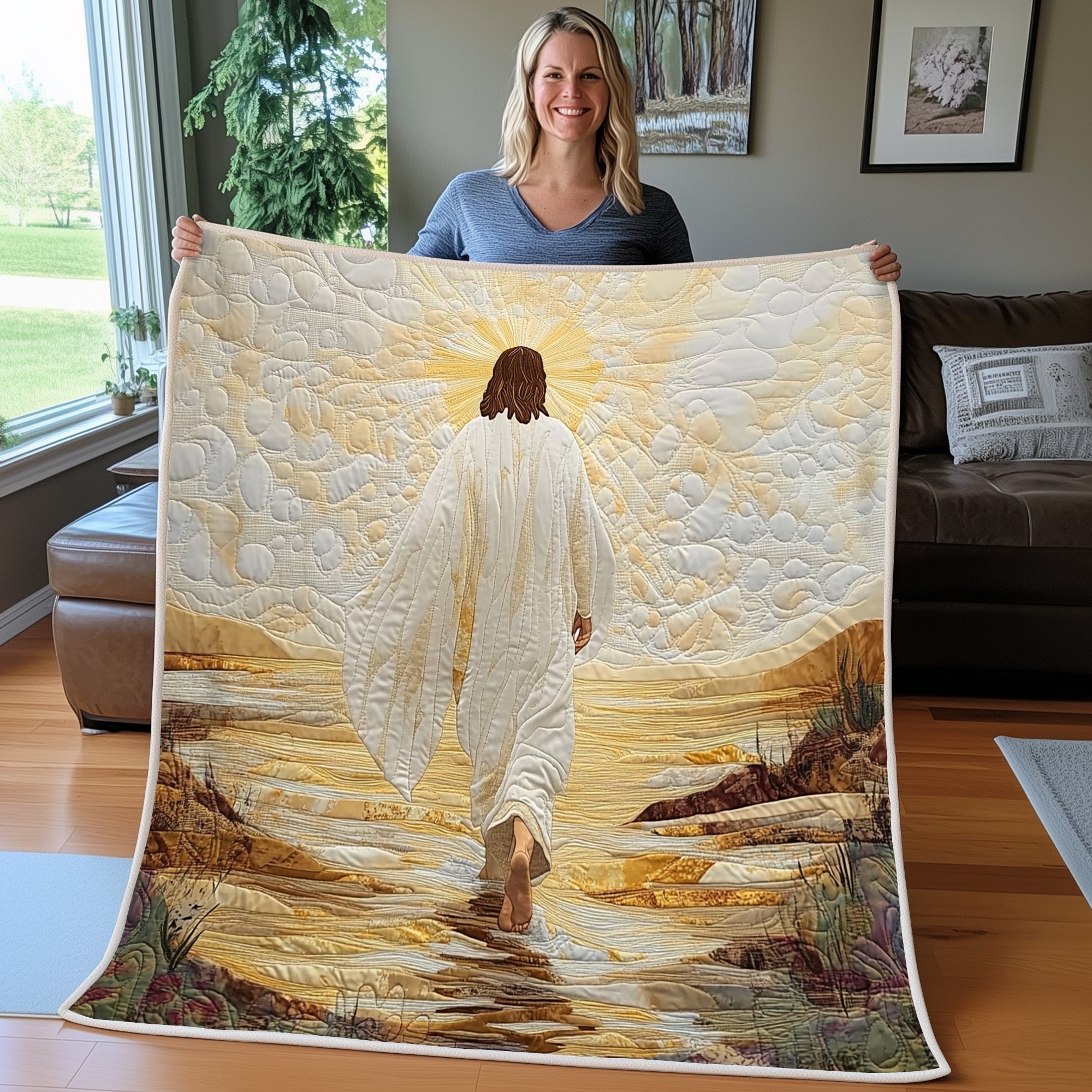 Walk of Faith Quilted Blanket Best Couch Throw BlanketChristmas Gifts For Christian Couples