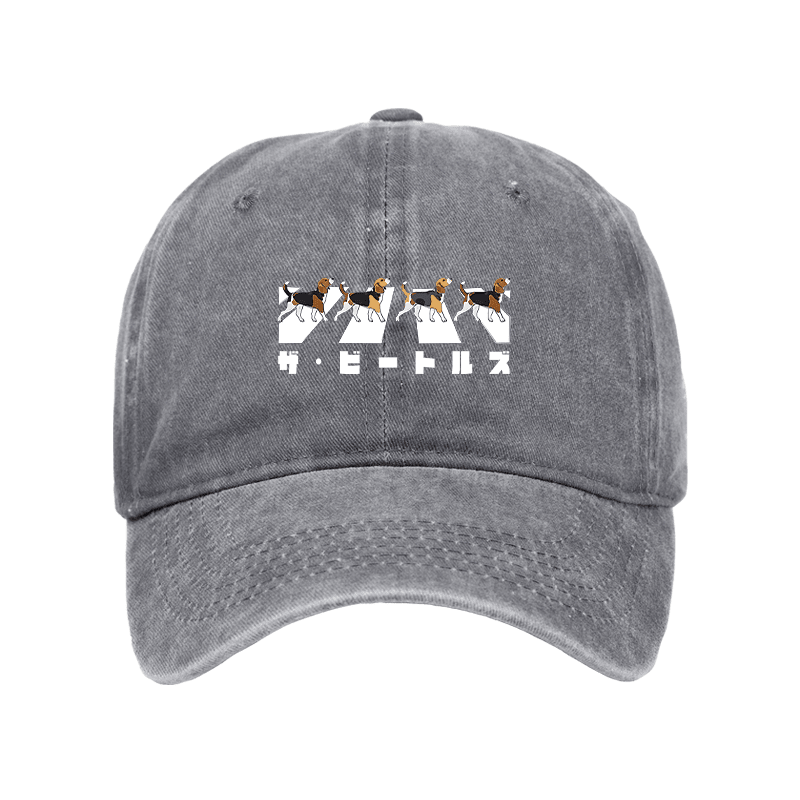 Walking Beagles Washed Hat Animal Pattern Best Cap Gifts For Beagles Dog Lovers