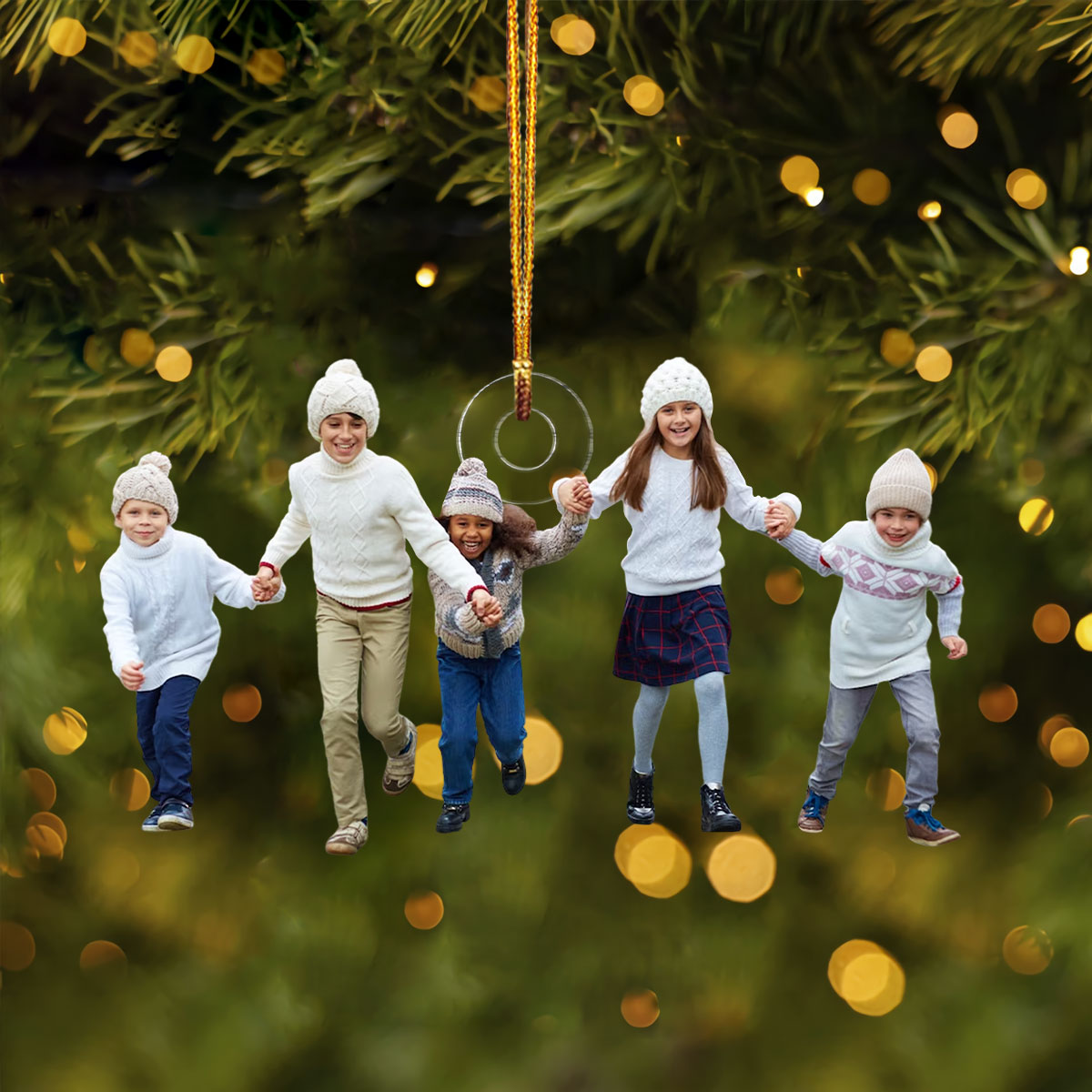 Walking Family Customized Your Photo Ornament Personalized Custom Photo Mica Ornament