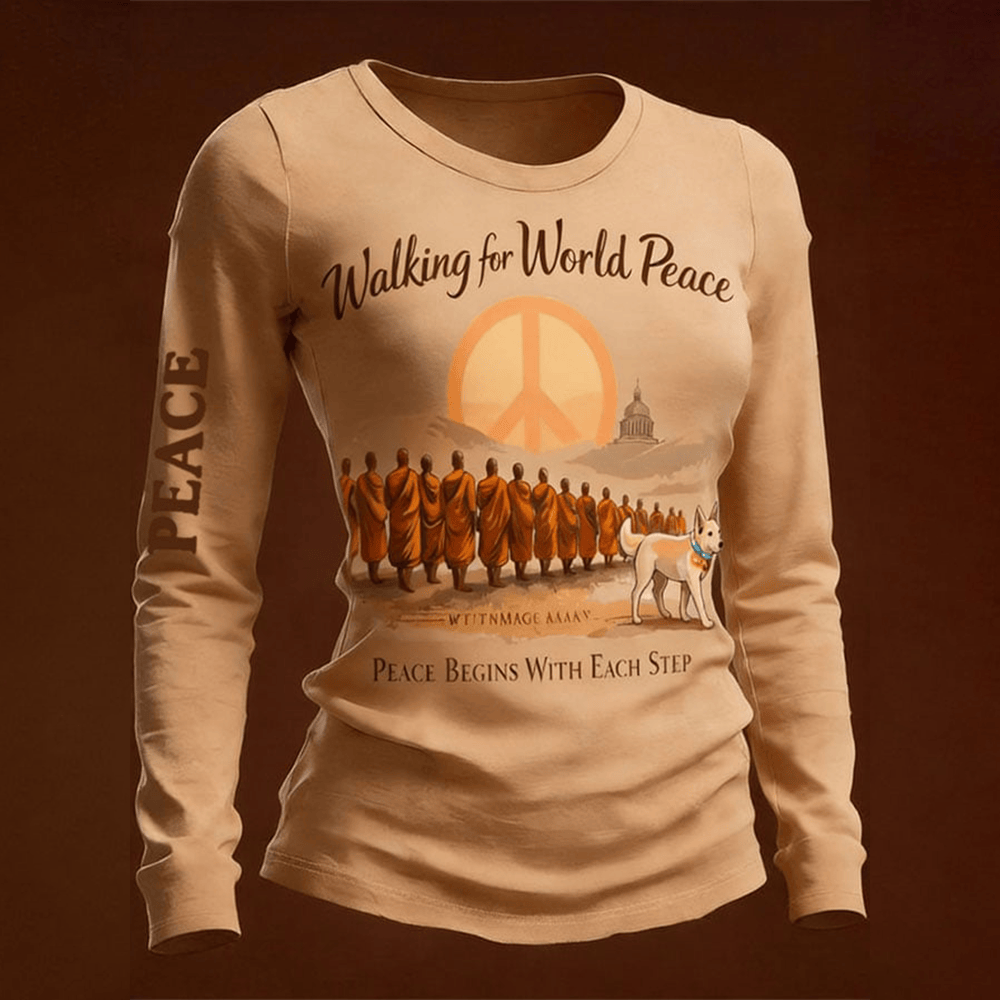 Walking For World Peace Long Sleeve Shirt Hippie Clothing Walk For Peace Apparel