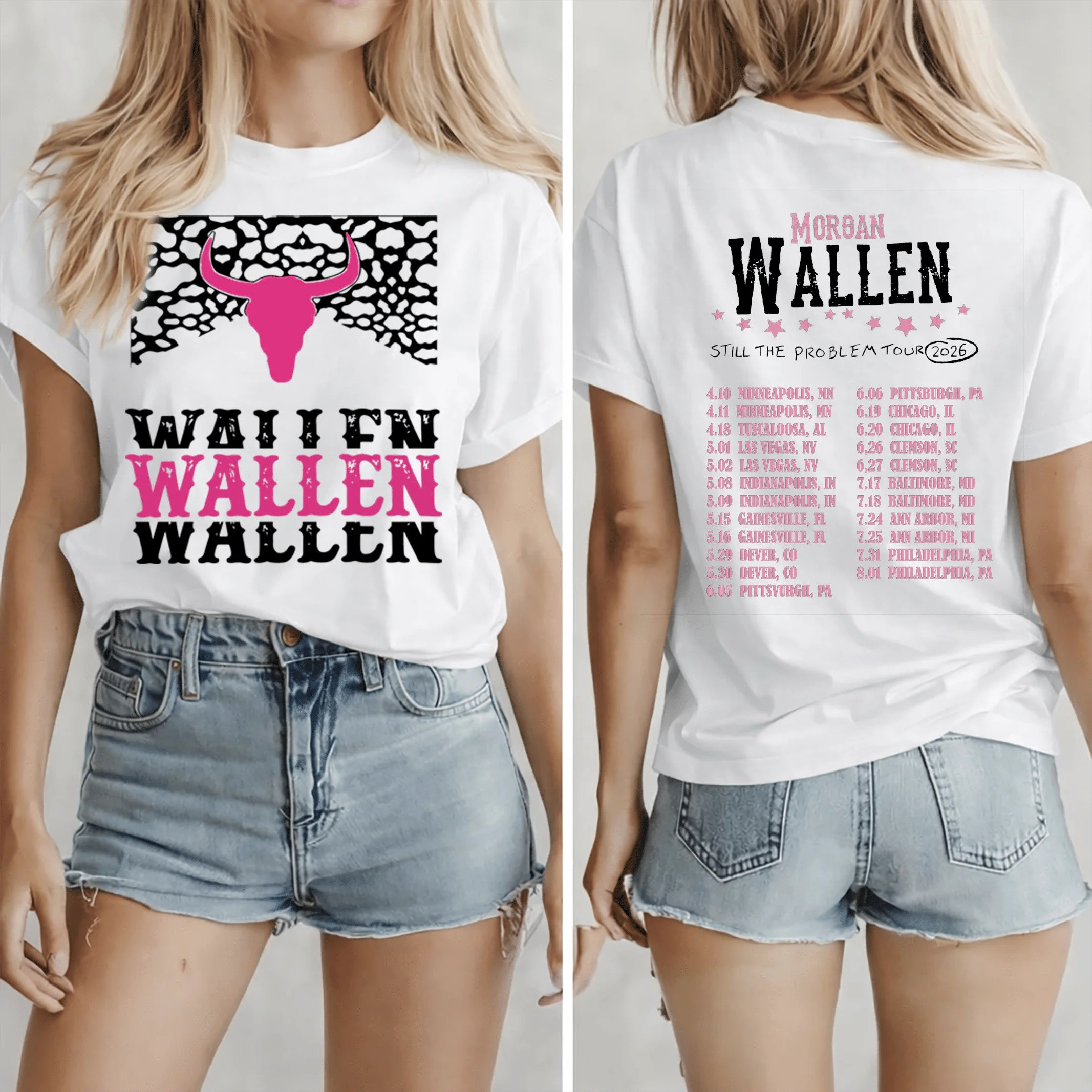 Wallen Wallen Still The Problem 2026 Skull T-Shirt Morgan Wallen 2026 Tour Merch Music Buffs Gifts