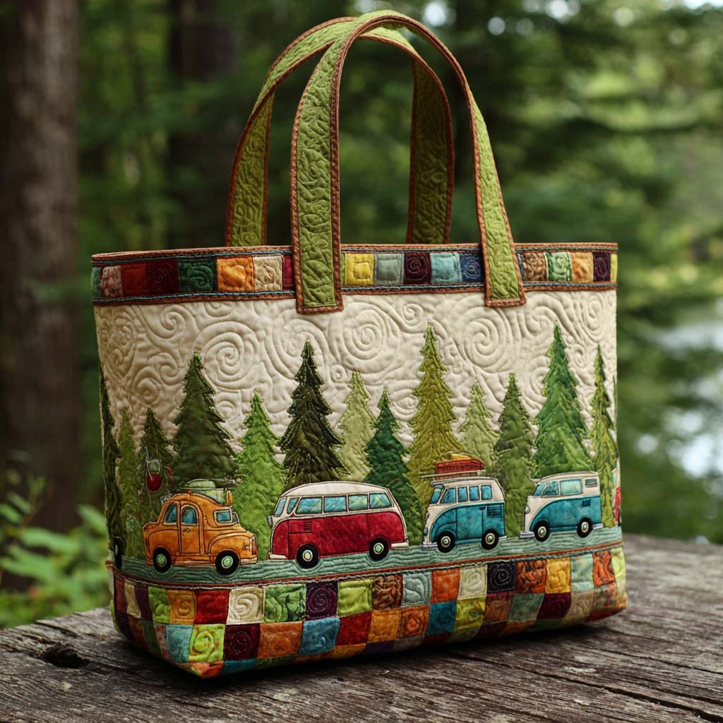 Wander Forest Quilted Tote Bag Camping Gifts For Dad