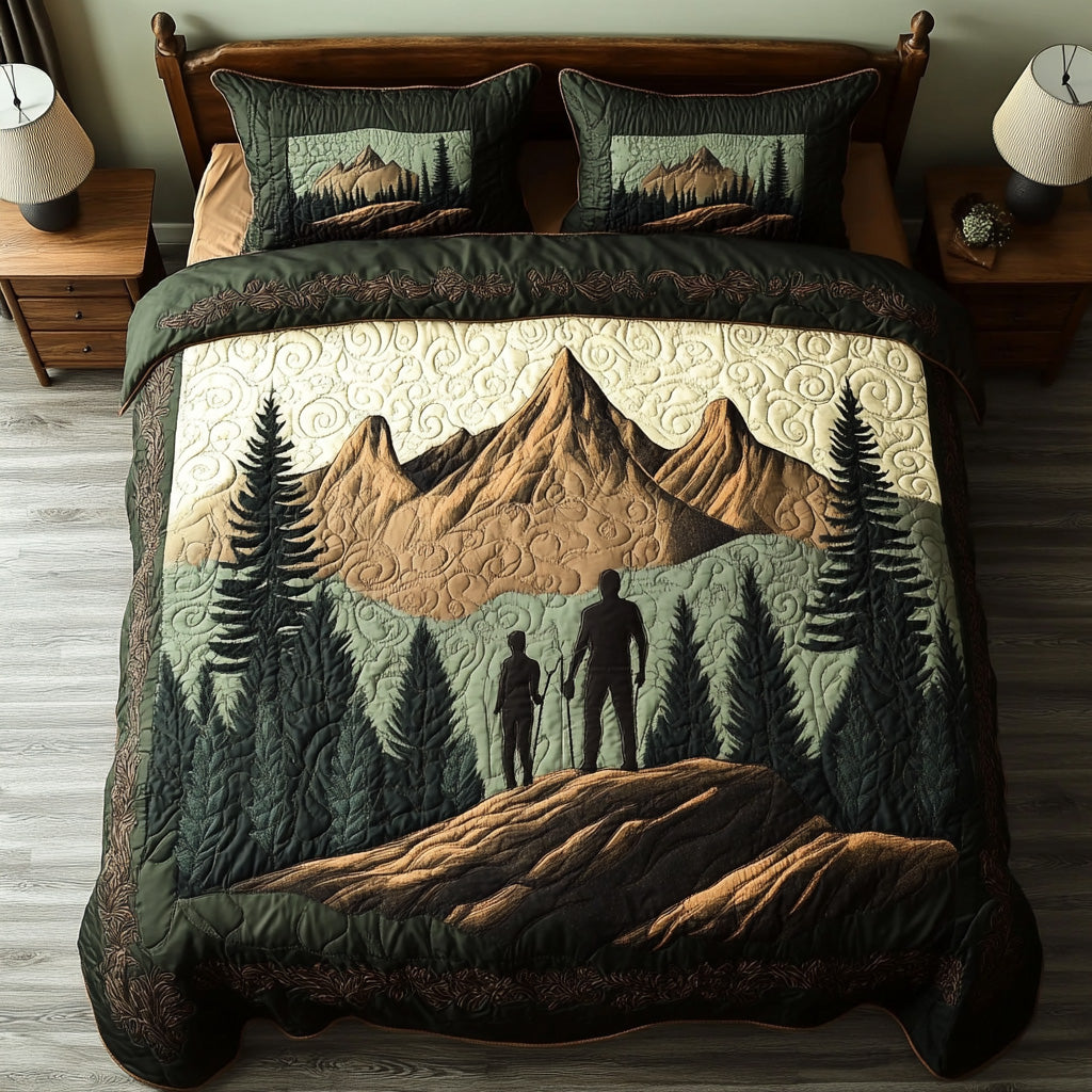 Wanderer Rest Quilted Bedding Set Cool Bedroom Decor Hiking Gifts For Her