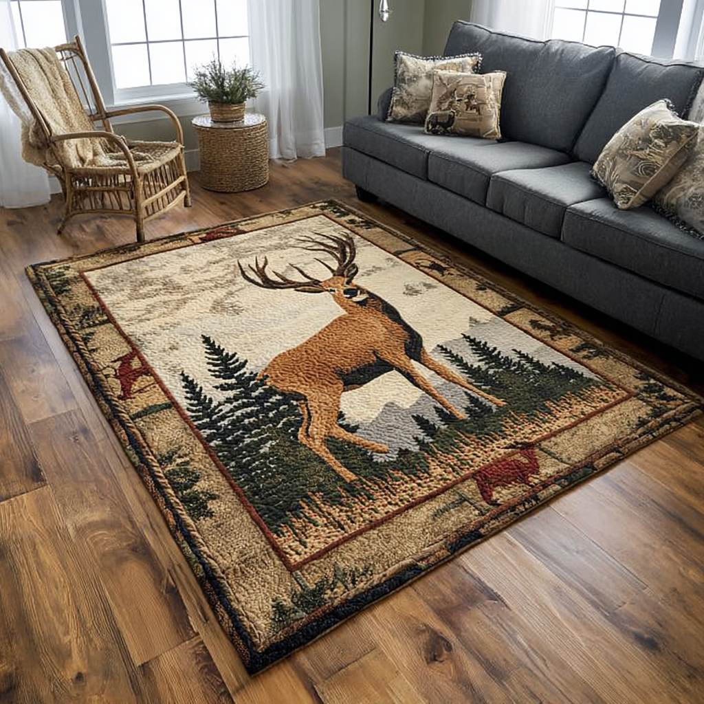 Wandering Deer Area Rug Entryway Rug Ideas Top Gifts For Deer Hunters