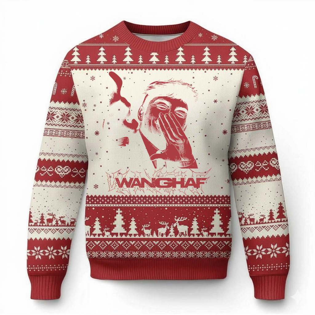 WANGHAF Ugly Christmas Sweater Funny Meme First Jumper Patriotic Presents For Christmas