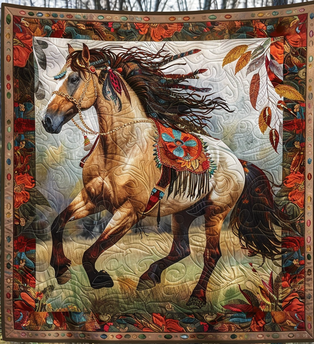 War Horse Gallop Quilted Blanket Christmas Presents For Horse Lovers