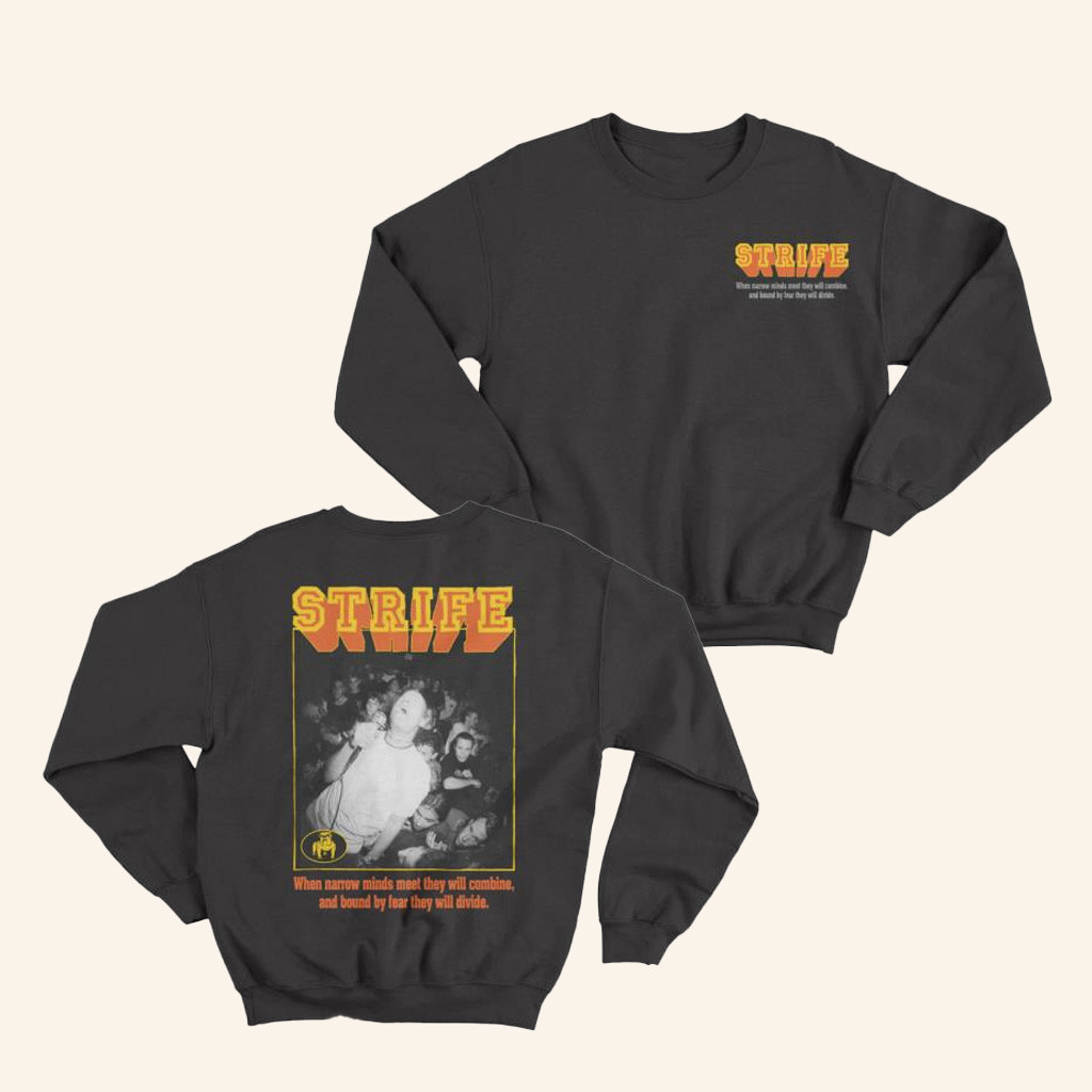 War Records Merch Strife Narrow Minds Champion Crewneck Sweatshirt Gifts For Him War Records Merch Strife Narrow Minds Champion Crewneck Sweatshirt Gifts For Him