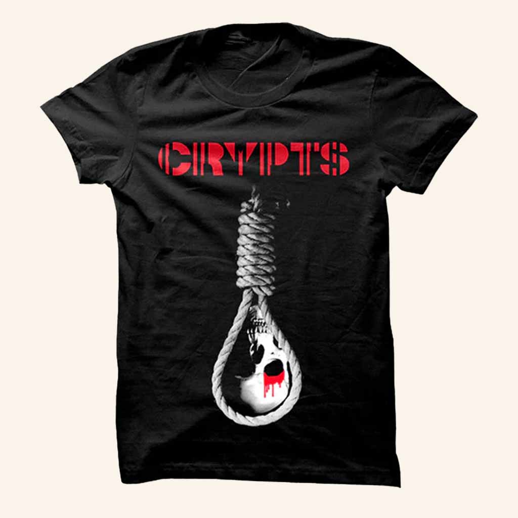 Warehouse Merch Crypts Noose Black T-Shirt Horror Clothing Gifts For Him