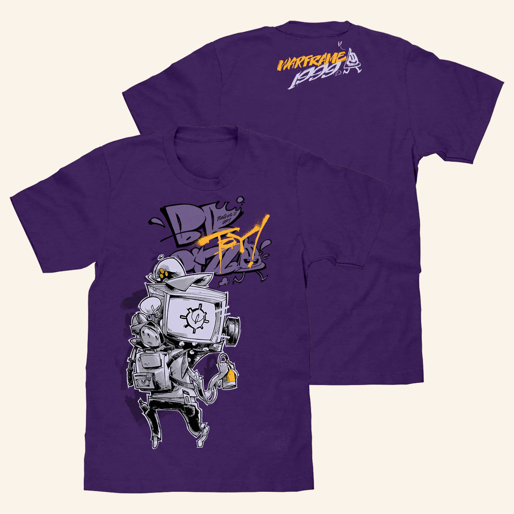 Warframe Merch 1999 Graffiti T-Shirt Big Bytes Pizza Shirt Christmas Gifts For Husband