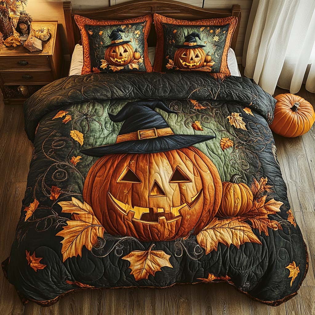 Warm Autumn Nights Quilted Bedding Set Unique Bed Sheet Set Fall Autumn Gifts For Him