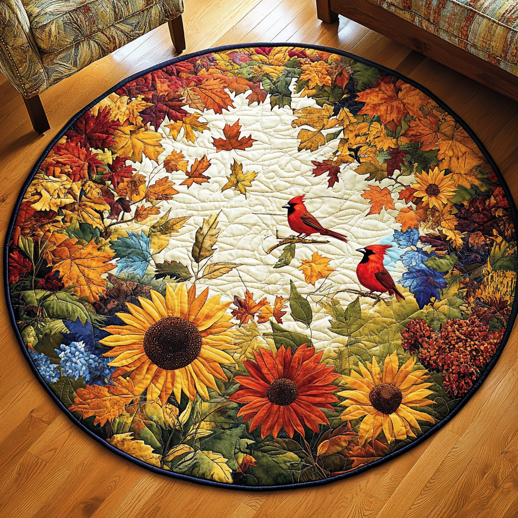 Warm Fall Quilted Round Mat Home Front Door Design Useful Gifts For Farmers