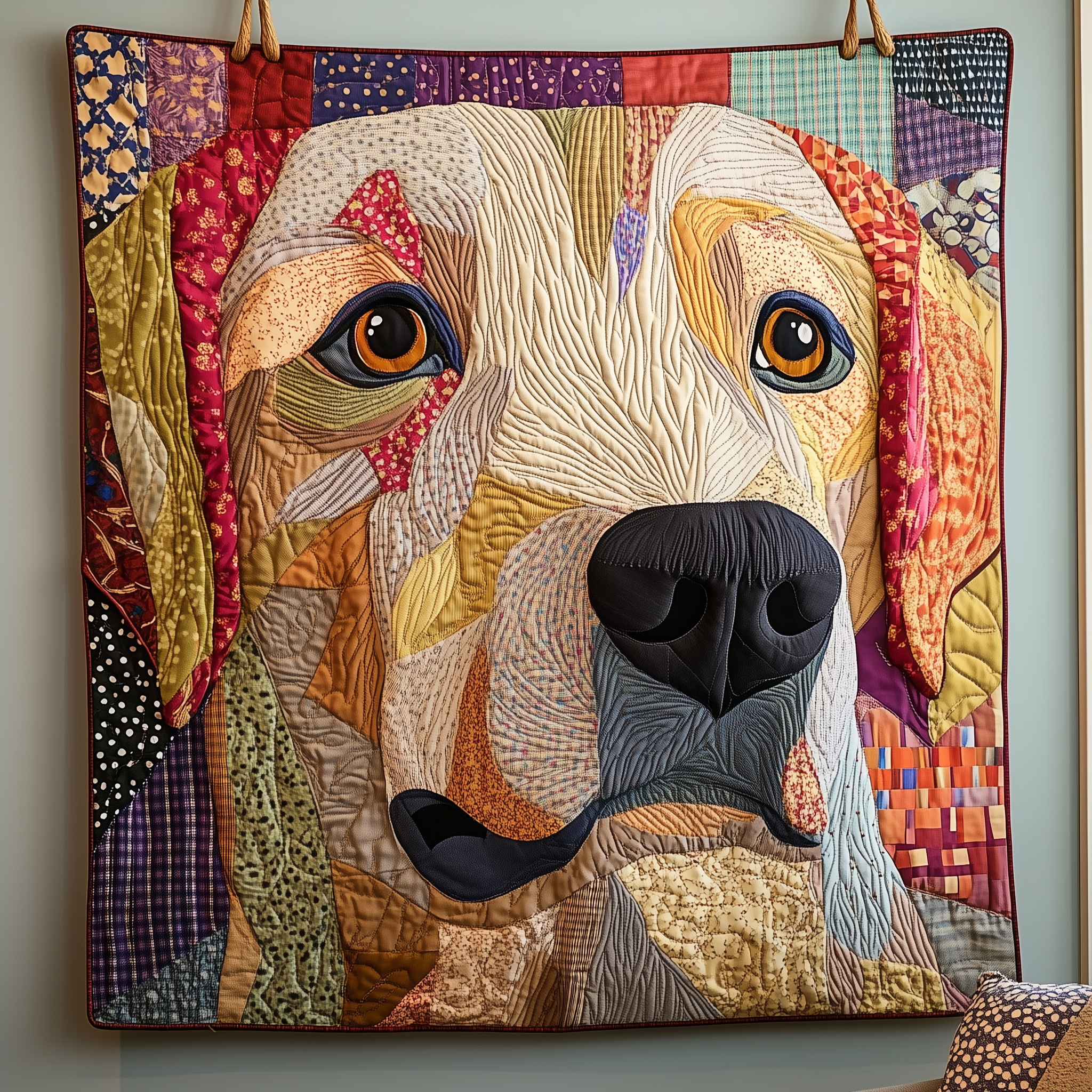 Warm Labrador Retriever Quilted Blanket Christmas Throw Blanket Cute Christmas Presents For Wife