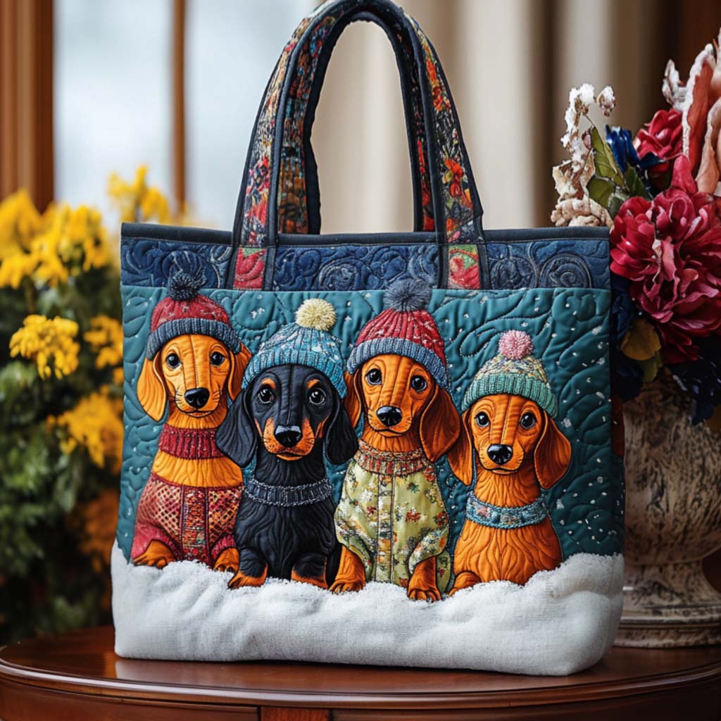 Warm Paws Quilted Tote Bag Gift For Dog Lovers Owners