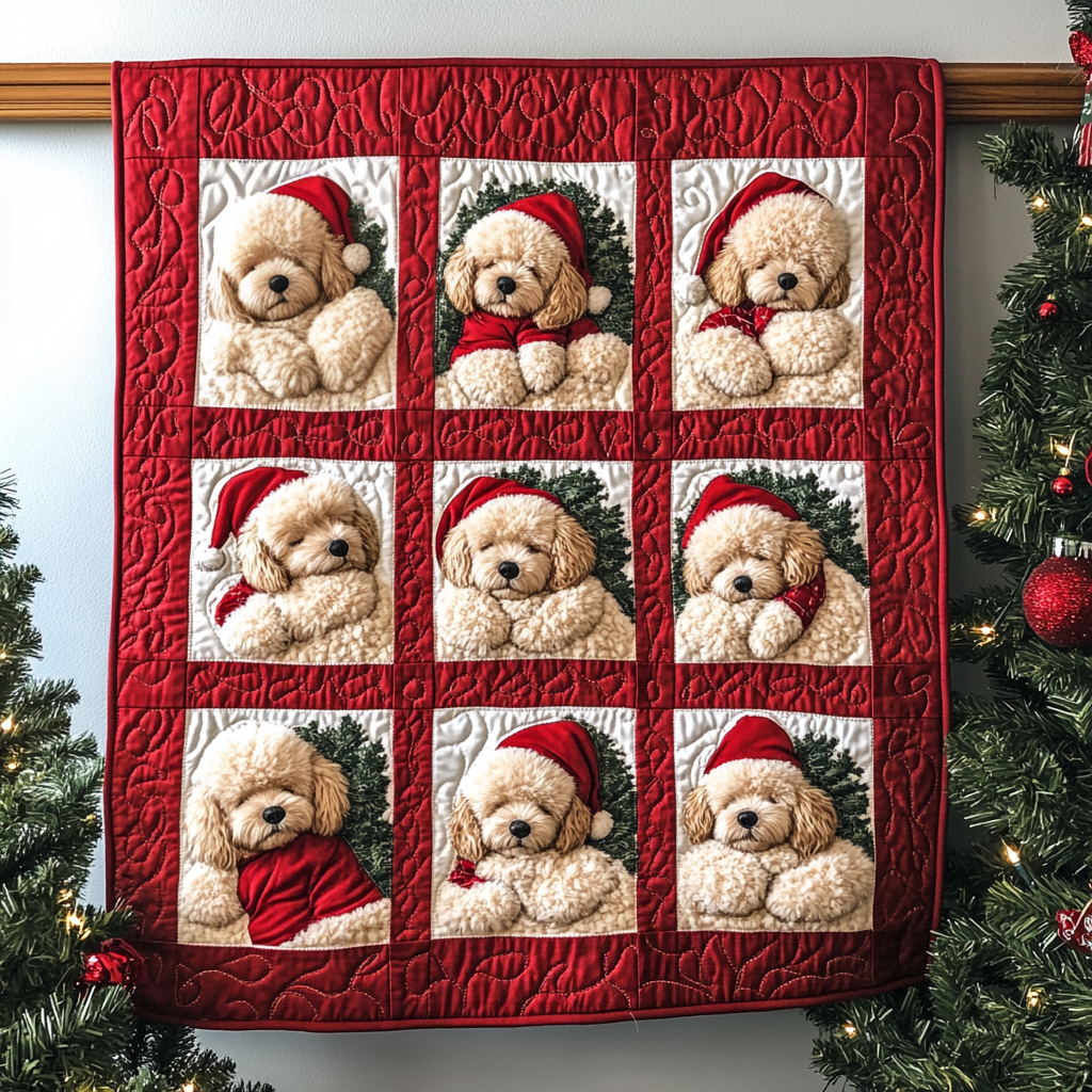 Warm Poodle Hugs Quilted Blanket Best Gifts For Dog Owners
