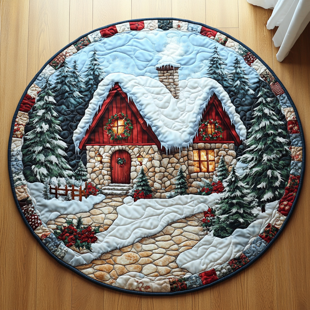 Warm Wishes Quilted Round Mat Home Entrance Decor Ideas Secret Santa Gift Ideas For Women
