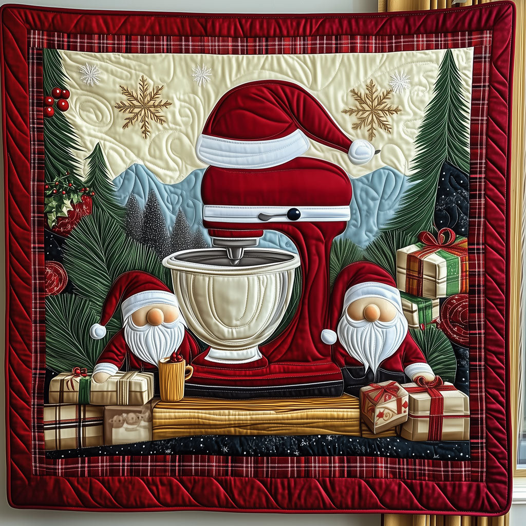 Warming Baking Day with Little Gnomes Quilt Blanket Christmas Throw Blanket Best Christmas Gifts For Bakers