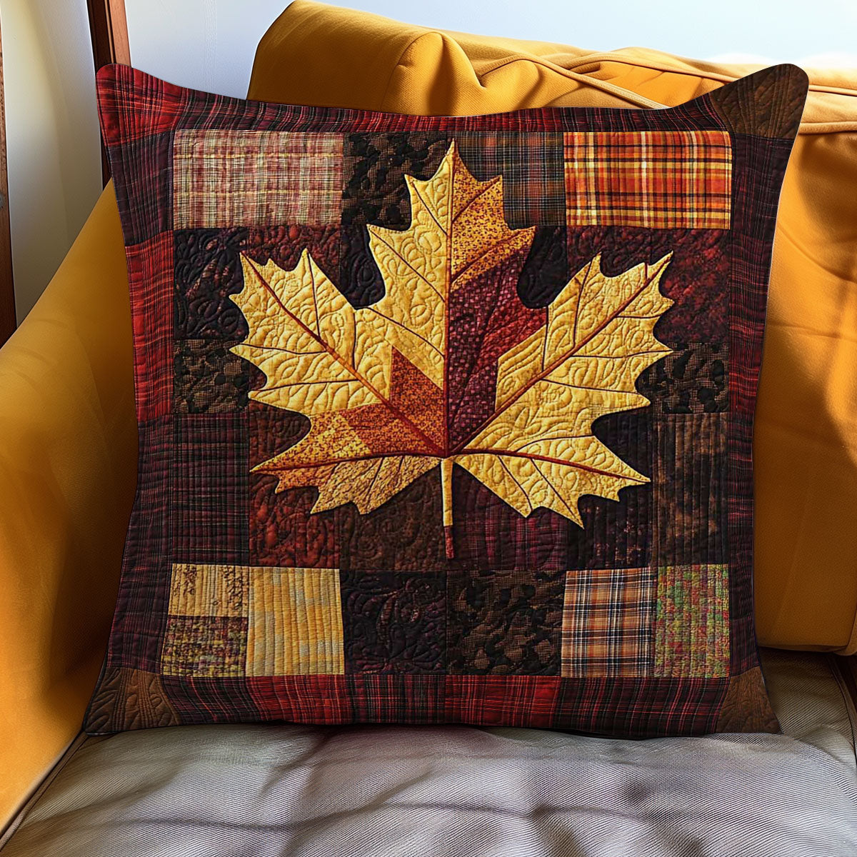 Warmth Maple Quilt Pillow Case Perfect Pillow Case Gift for Family and Friends