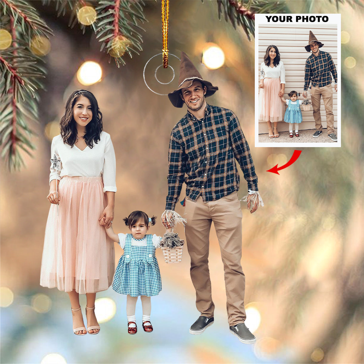 Warmth Wonder Personalized Photo Mica Ornament Christmas Gift For Family Family Member