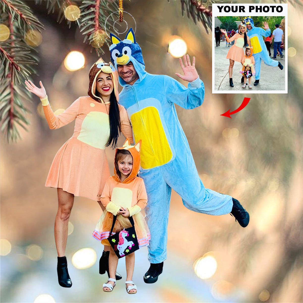 Warmth Wonder Personalized Photo Mica Ornament Gift For Family Family Members