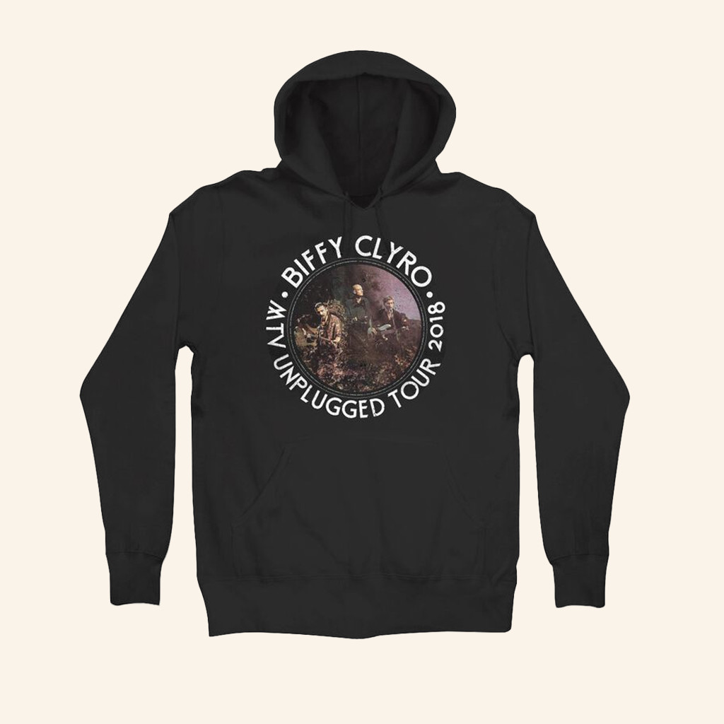 Warner Music Merch Biffy Fuckin Unplugged Tour Hoodie Black Gifts For Music Lovers