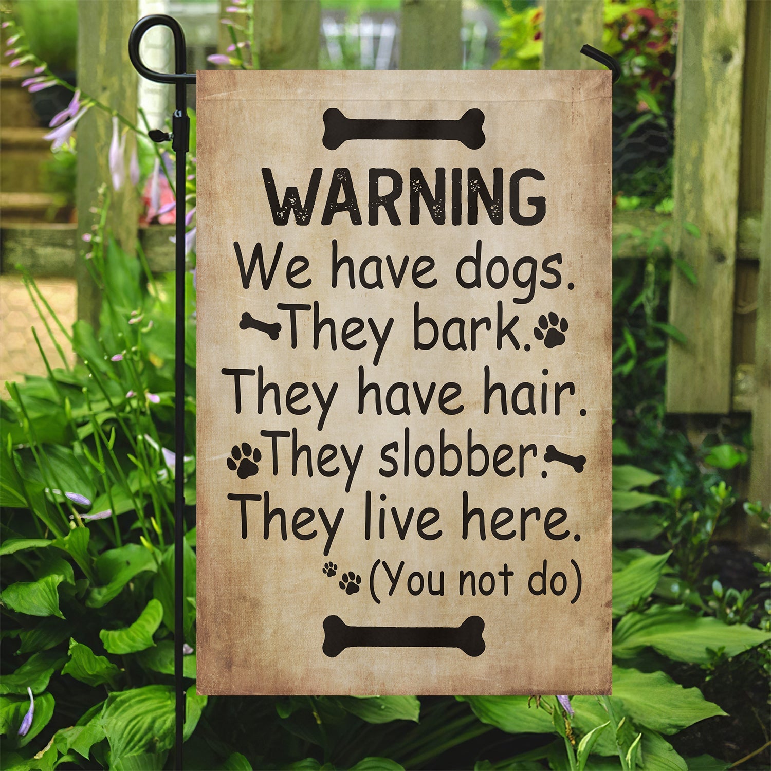 Warning We Have Dogs Flag House Decor Outdoor Decoration Gift For Dog Lovers