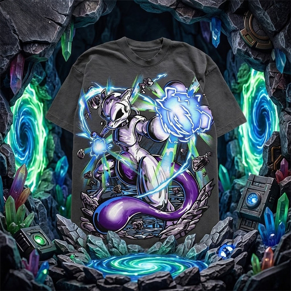 Warren Lotas Pokemon Mewtwo Graphic T-Shirt Pokemon Fan Shirt Gift For Cartoon Fan