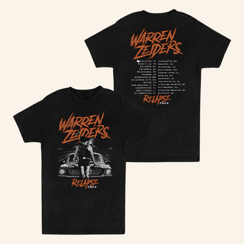 Warren Zeiders Merch Tour 2025 Black Relapse Tour T-Shirt Present For Husband Warren Zeiders Merch Tour 2025 Black Relapse Tour T-Shirt Present For Husband