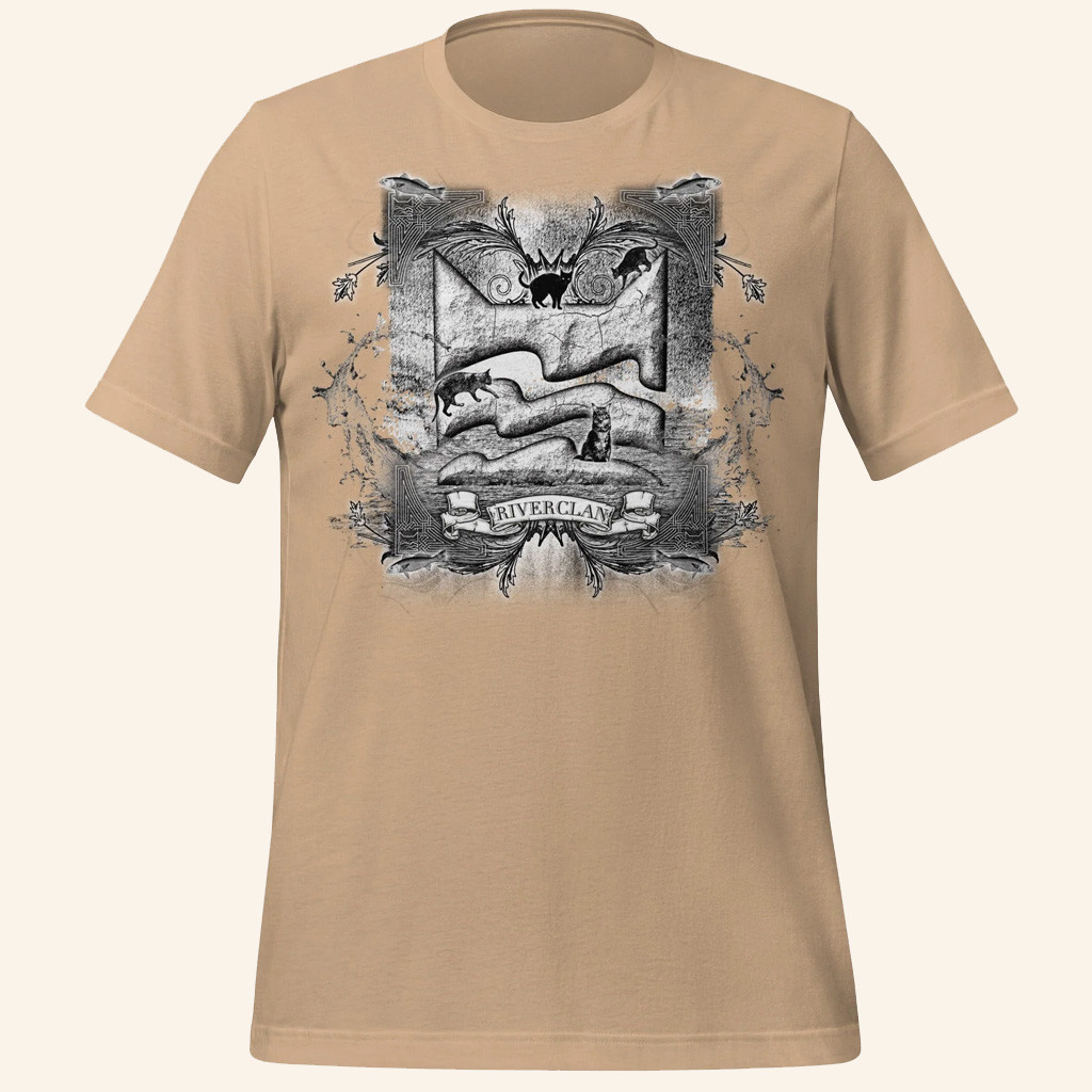 Warrior Cats Merch Etched Riverclan T-Shirt Gifts For Fantasy Book Lovers